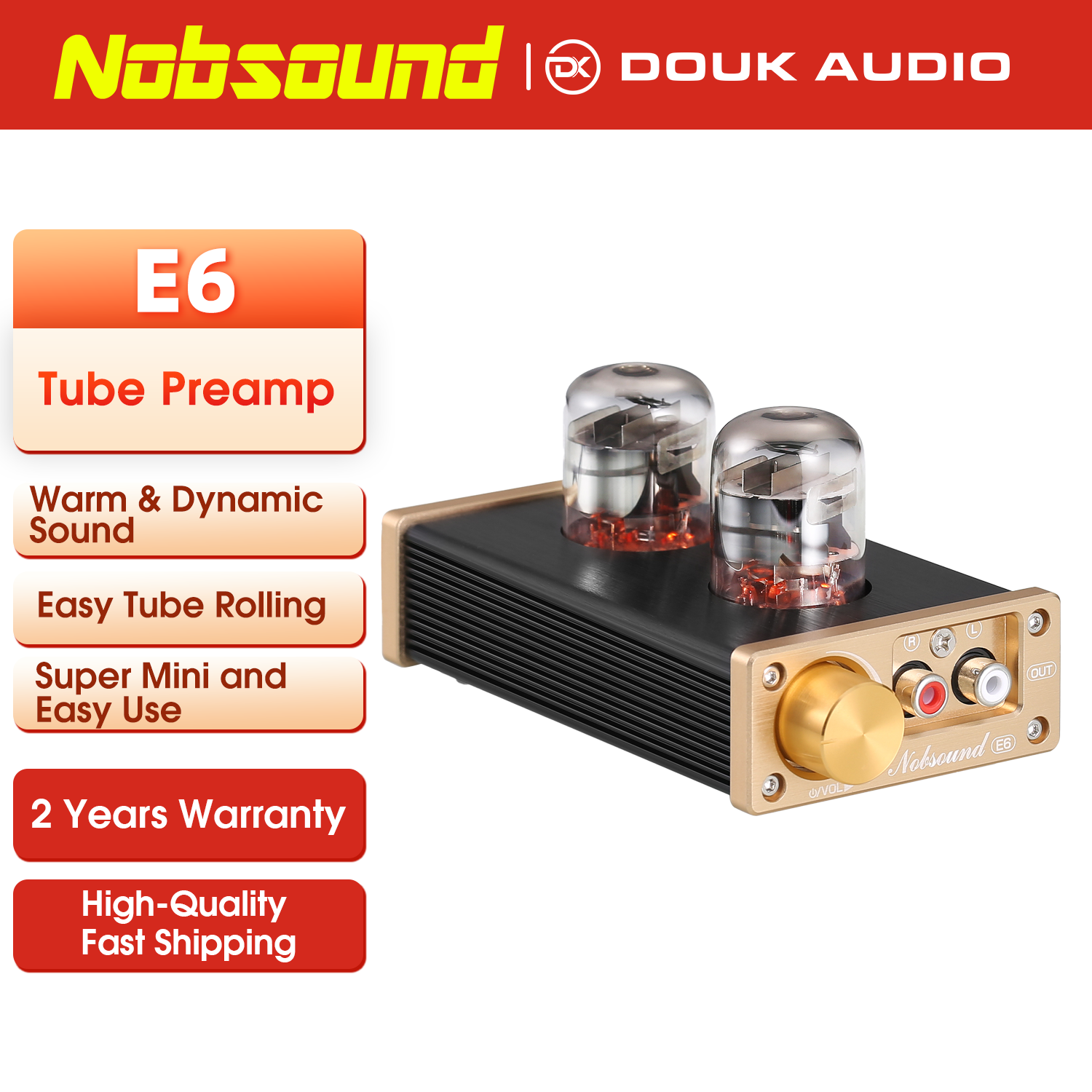 Nobsound E6 Mini préampli à Tube de Valve 12J1S Tube bureau à domicile HiFi stéréo Audio classe A préamplificateur