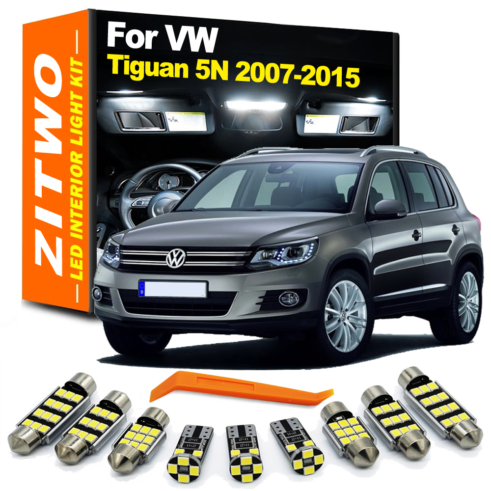 ZITWO 14 Buah LED Interior Dome Map Light Kit Untuk VW Volkswagen Tiguan 5N 2007 2008 2009 2010 2011 2012 2013 2014 2015 Aksesori