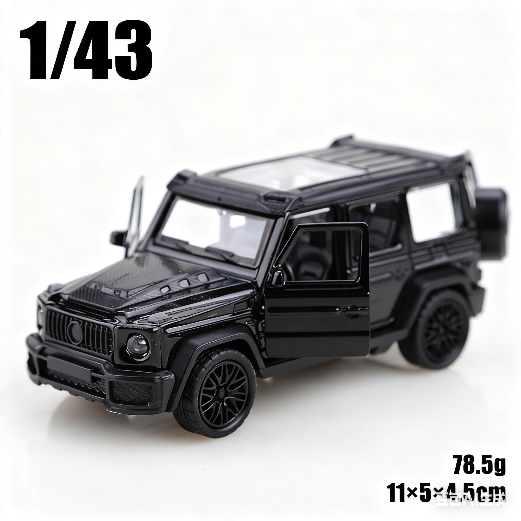 Schaal 1/43 gegoten metaal nieuw Little G pullback terreinwagen, driedeurs legeringsmodel, jongensspeelgoed, decoratie.