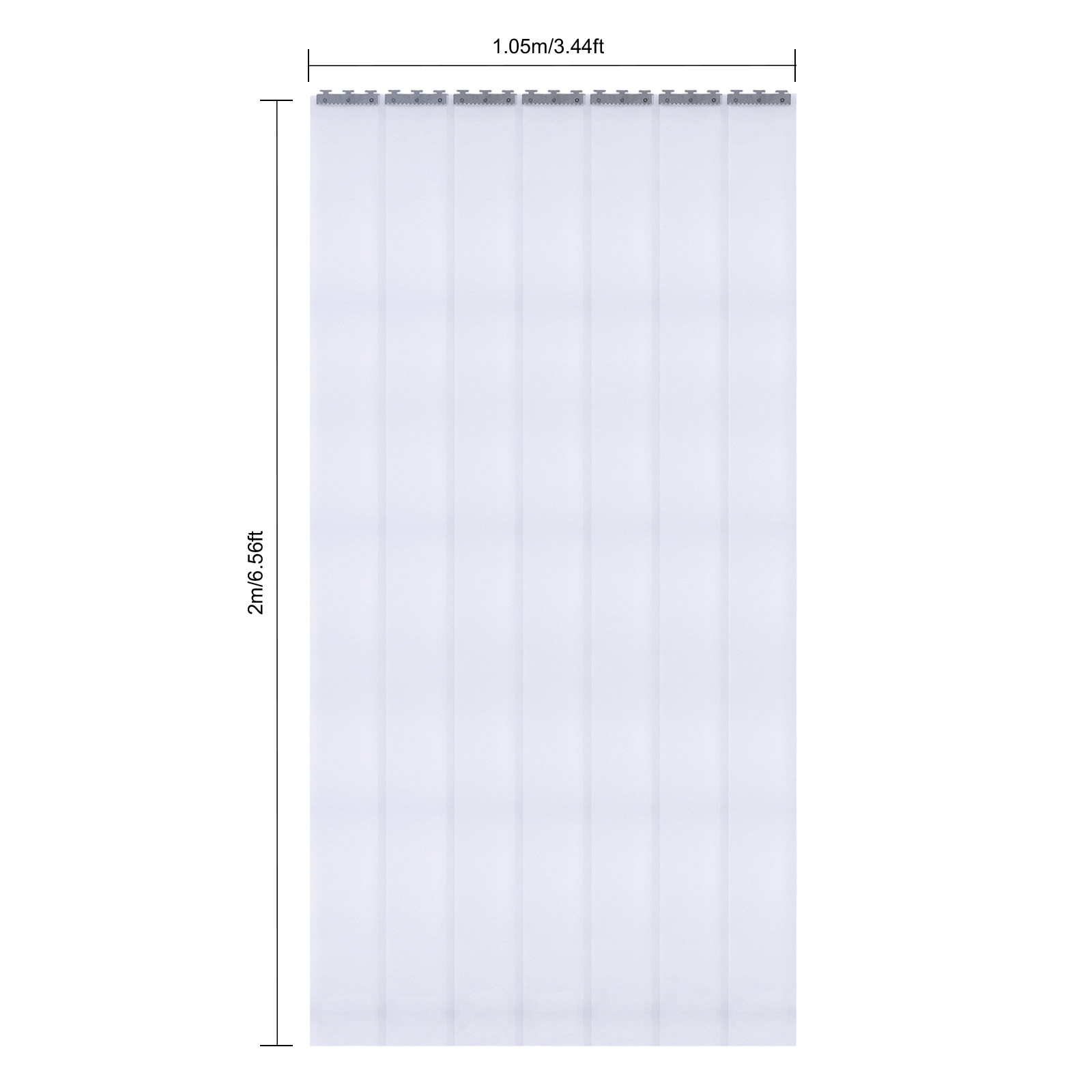 7 Uds. Cortinas de tiras de PVC, pantalla de tiras de puerta suaves transparentes de 200x105cm, Kit de cortina de puerta antiestática impermeable a prueba de viento de 2mm de espesor