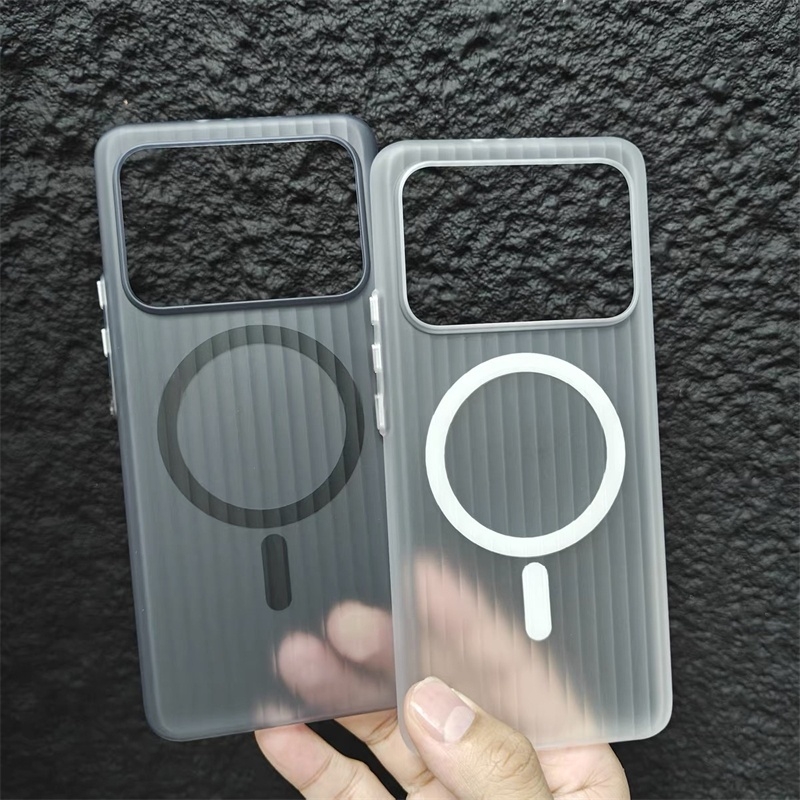 Magnetische Case Voor Xiaomi 11 Ultra Case Voor MagSafe Matte Transparante Bagage Streep Slim Cover Voor Mi 11Ultra 5G Hard shell