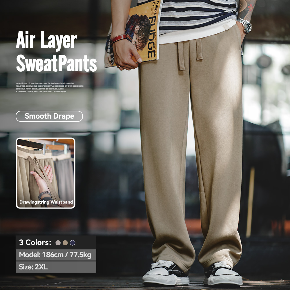 Maden 2023 automne décontracté couche d'air pantalons de survêtement Cityboy ample rides Stretch jambe droite pantalons de sport hommes Baggy pantalon