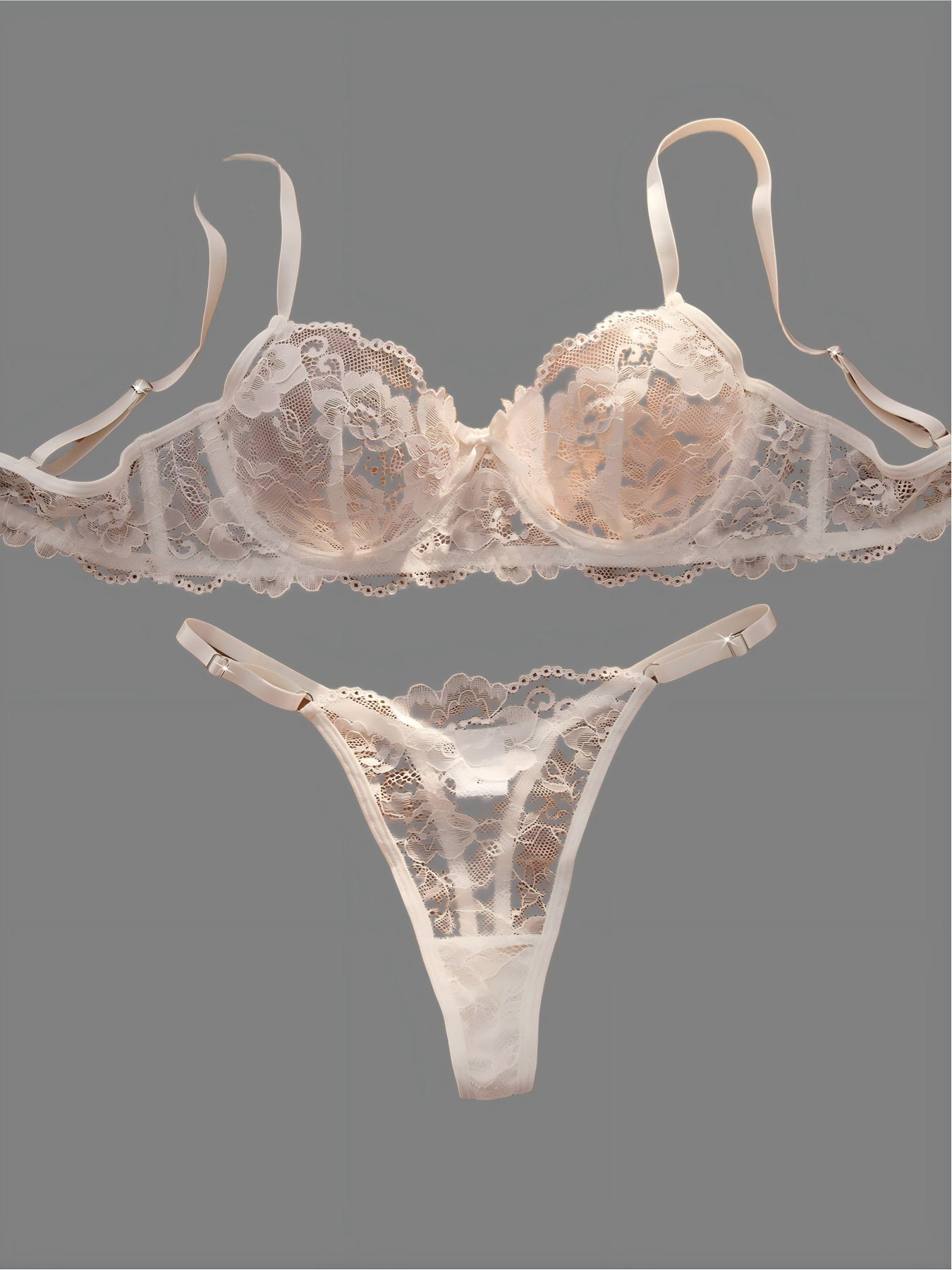 Sexy Lace Floral Underwear Set Women's Ultra-Thin Bra Set 2-Piece Bra And Panties Combo for Ladies