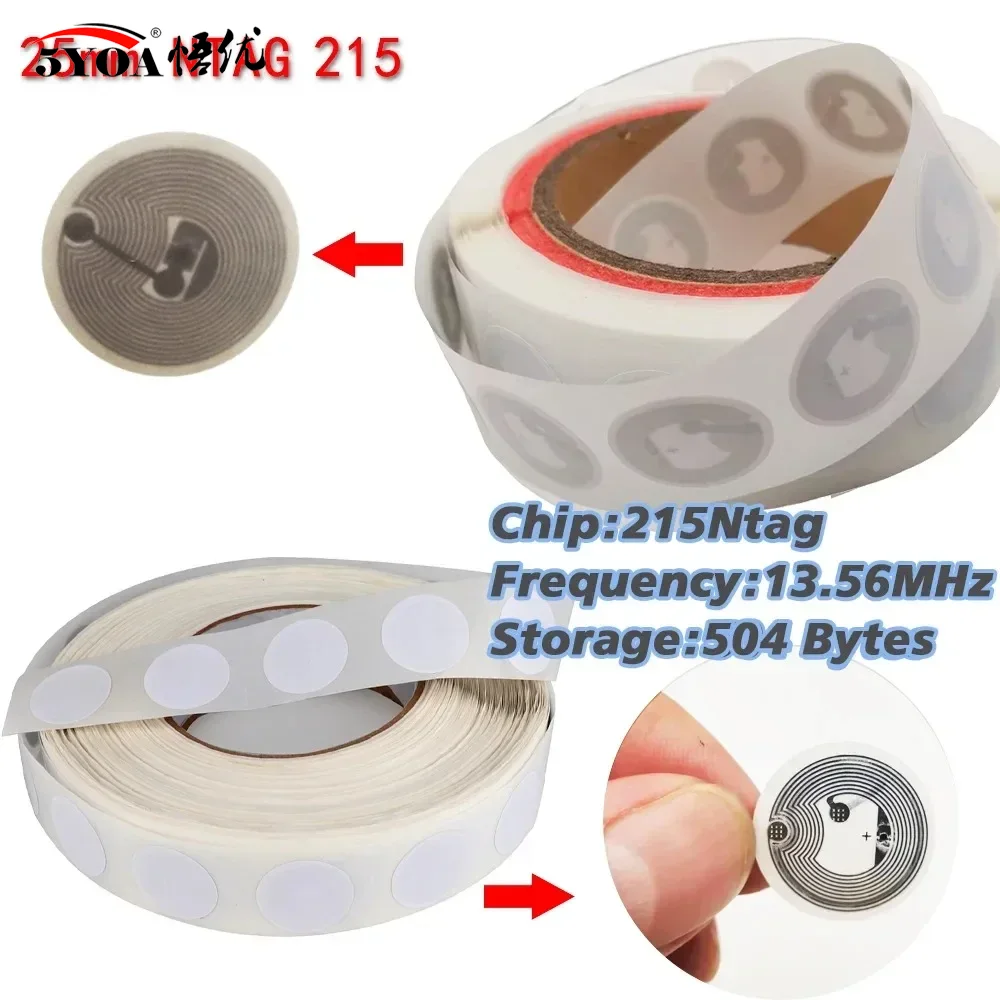 5YOA 50개 30개 10개 Ntag213 Ntag215 NFC 태그 NFC 스티커 13.56 MHz 540바이트 RFID NFC 태그 접착 라벨 NFC 폰용