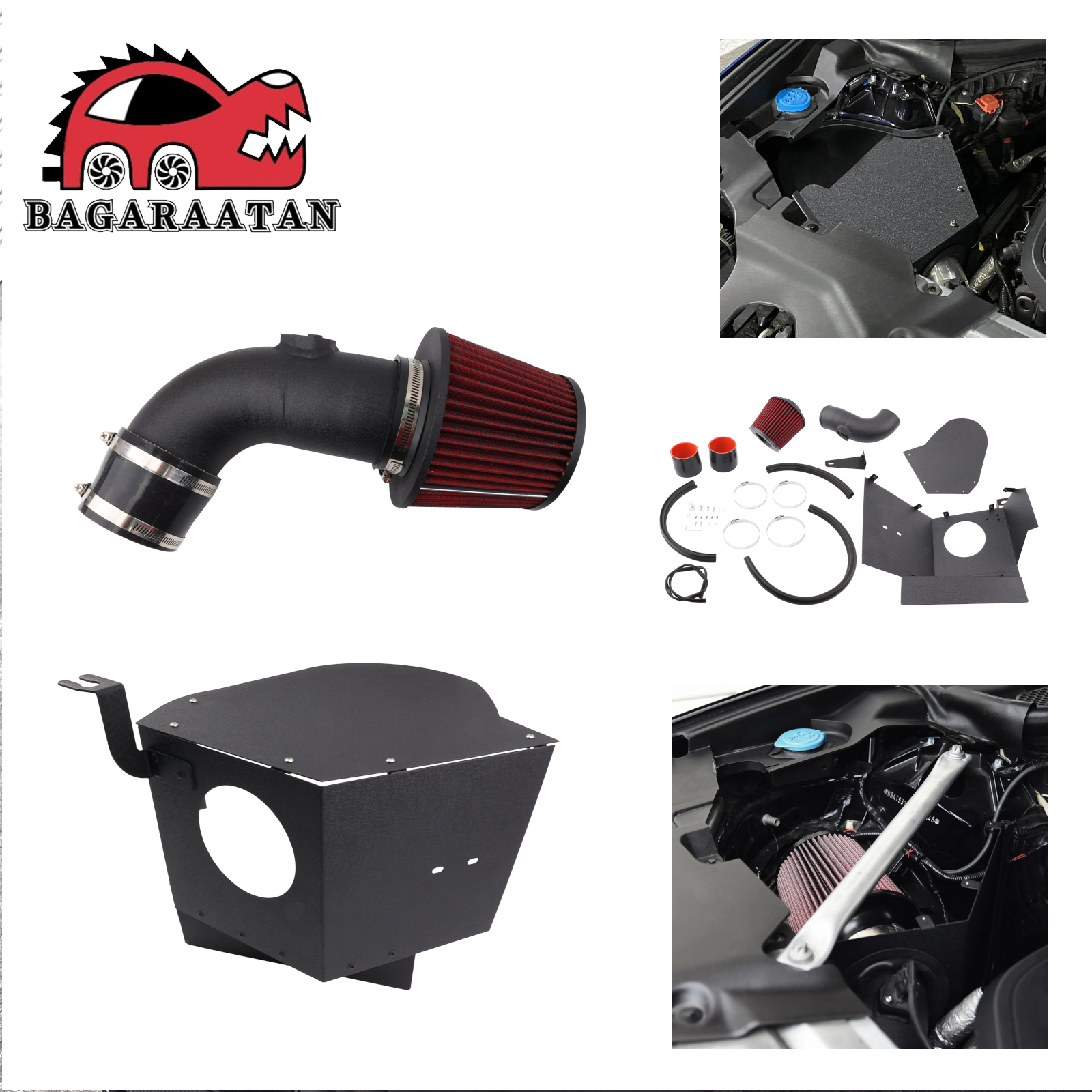Filtre d'admission d'air froid haute Performance + tuyau d'entrée + Kit de bouclier thermique pour moteur BMW X3 X4 3.0T B58 2018 – 2021