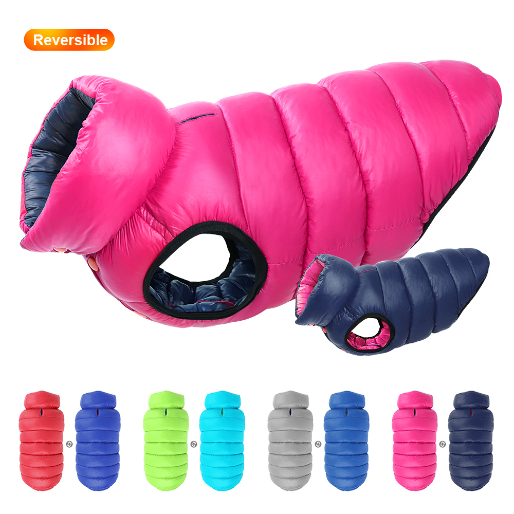 Chaqueta suave de invierno para perros, ropa Reversible de invierno para perros, chaleco, abrigo, ropa gruesa para mascotas, traje impermeable para perros pequeños, medianos y grandes