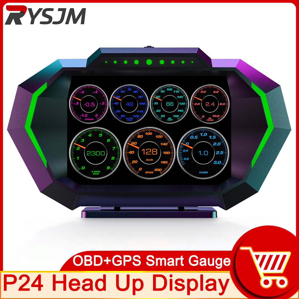 AD Digital Auto LCD HUD GPS OBD2 Head Up Display Neigung Meter Geschwindigkeit Alarm KM/H MPH Tachometer Tachometer wasser Temp Boost Gauge