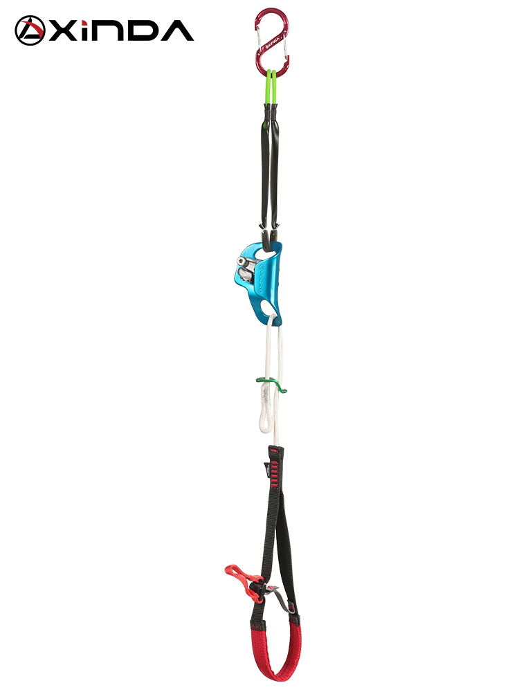Xinda Outdoor Klimhulp voor rotsklimmen, speciale voetband voor loopkoord, professionele verstelbare webbing voetlus
