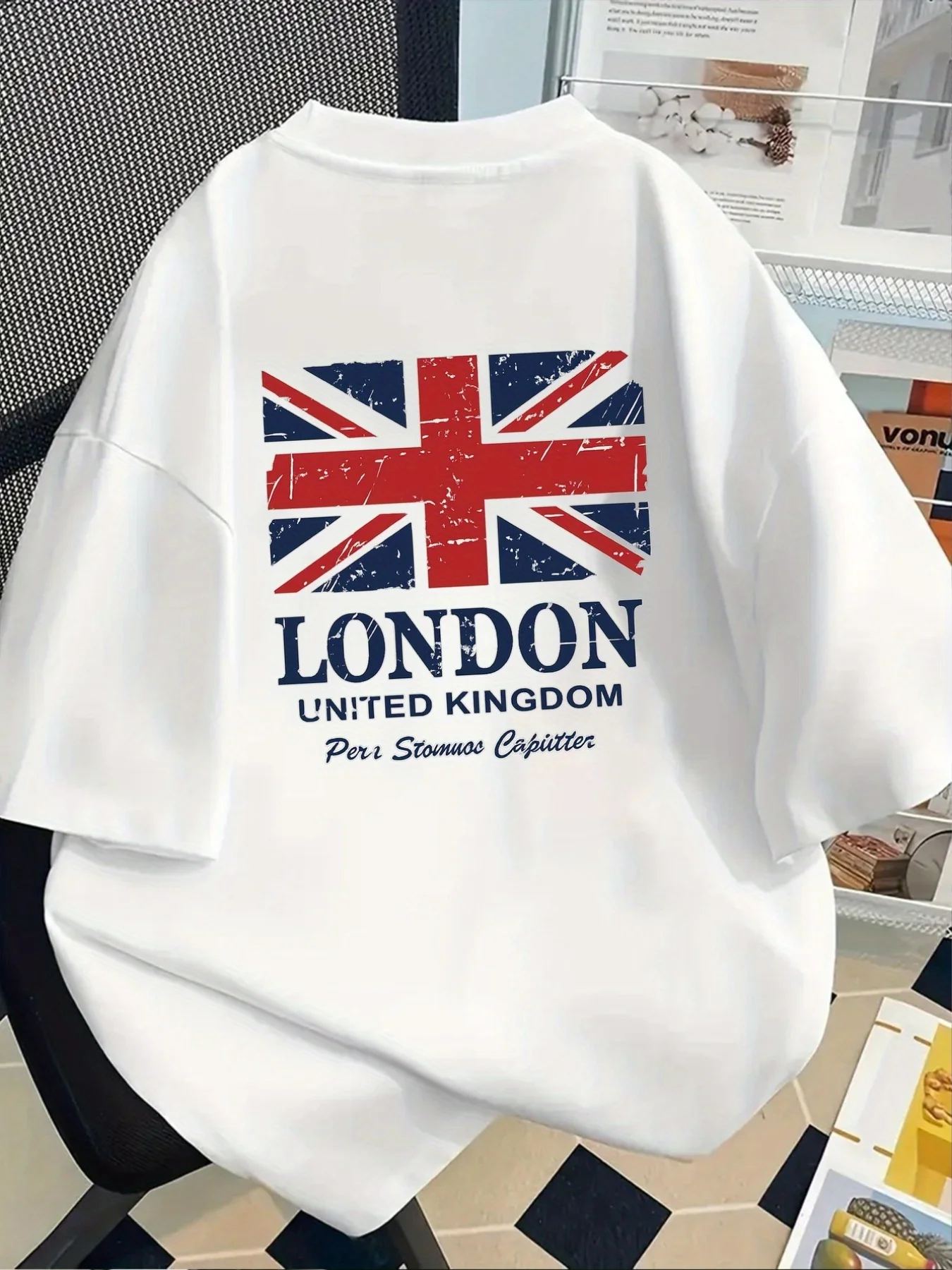 Camiseta de Hombre 2026 con Estampado del Union Jack de Londres, 100% Algodón, Camiseta Casual de Manga Corta para Verano