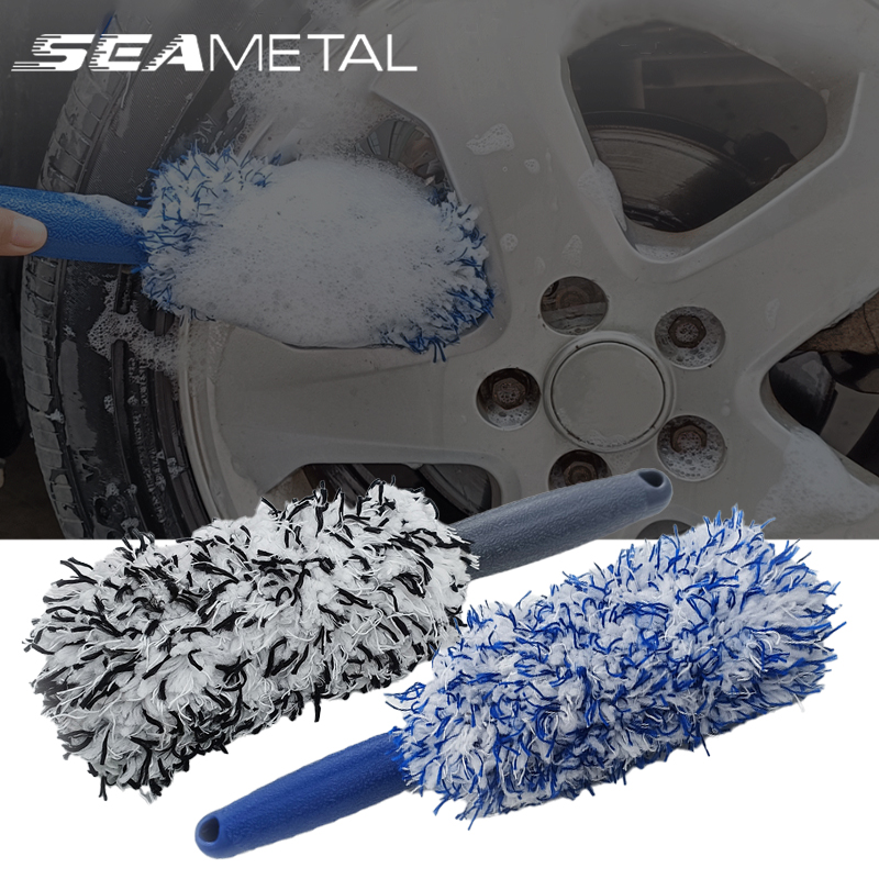 SEAMETAL Autoreinigingsborstel Wasstraat Draagbare Pluche Wiel Velgborstel Wasgereedschap voor Auto Motor Wielbandaccessoires
