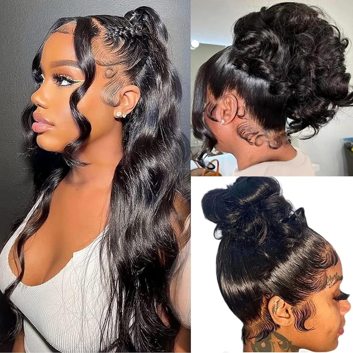 360 Lace Frontal Wig Body Wave HD Full Lace Front Wigs Human Hair for Black Women 200 Density Glueless Wigs Can Make Ponytail