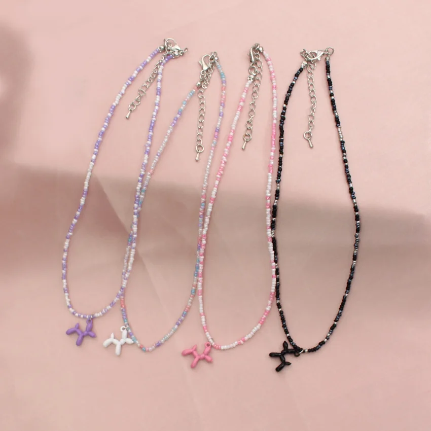 Dog Colar koreański Fashion Boho koraliki Choker damski łańcuszek na szyję krótki łańcuszek żeński ręcznie wykonana biżuteria naszyjnik prezent Party 2022