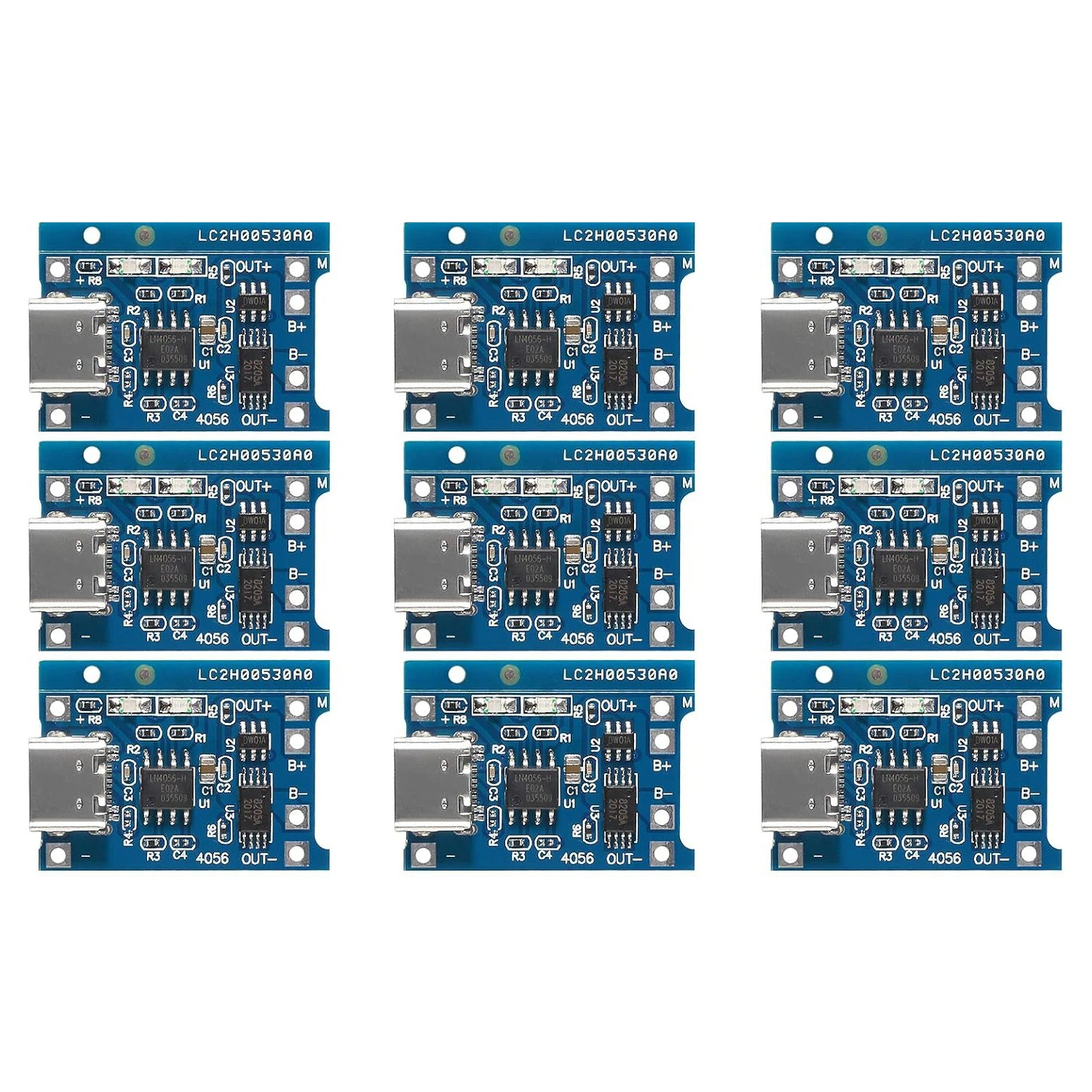 2/20pcs TP4056  4067 +Protection Dual Functions 5V 1A Type C 18650 Lithium Battery Charging Board Charger Diy Kit Electronic