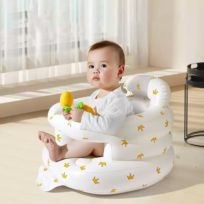 Assento inflável para sofá de bebê, bomba de ar embutida, cadeira de apoio para as costas infantil, cadeira portátil para chá de bebê, assento de chão, banco de banho