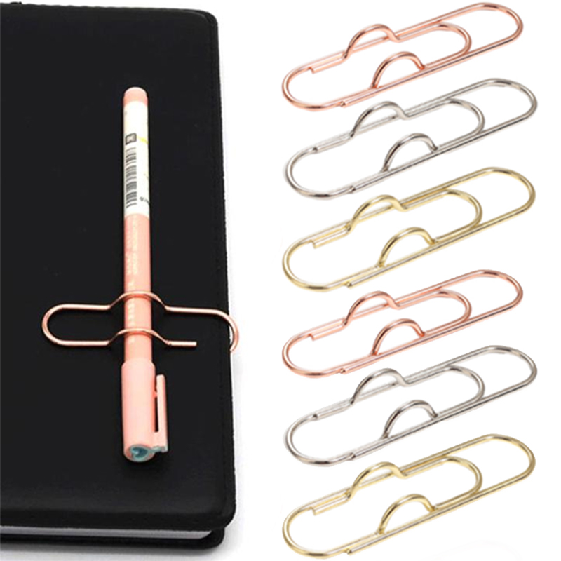 3-1Pcs Multi-functional Paper Clips Paper Fix Clip Pen Holder Bookmarks Photo Memo Ticket Stationery School Supplies Accessories