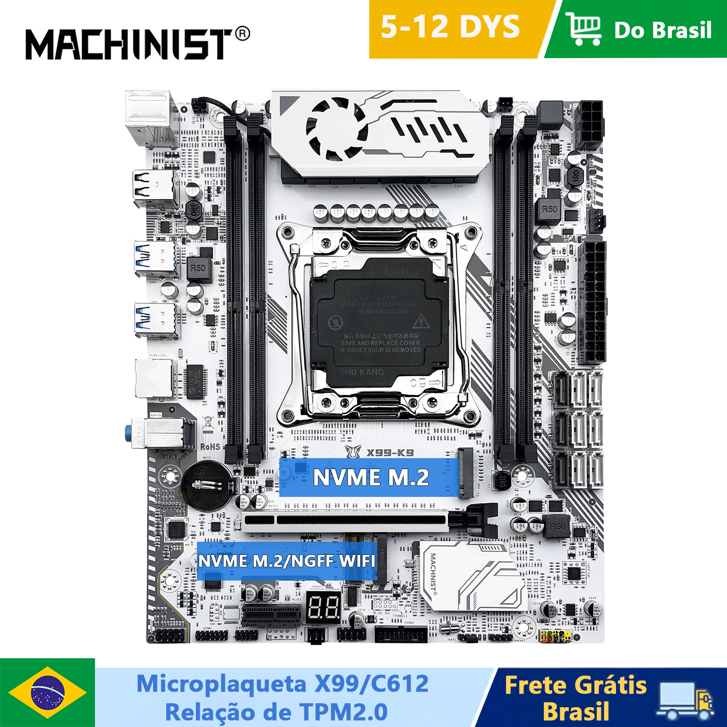 MACHINIST X99 K9 Scheda madre C612 Chip Supporta TPM2.0 Quattro canali DDR4 RAM LGA2011-3 Xeon E5 CPU NVME PCIE3.0