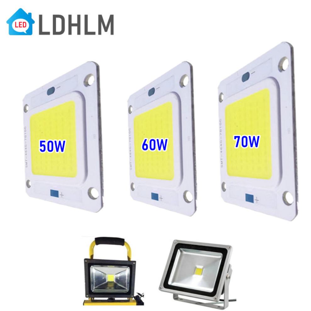 Lâmpada LED COB Bead para Paisagem, Lâmpadas Chip, Smart IC, sem necessidade de driver, Lâmpada de inundação, holofotes ao ar livre, DIY, DC 27-36V, 10W, 50W, 60W, 70W