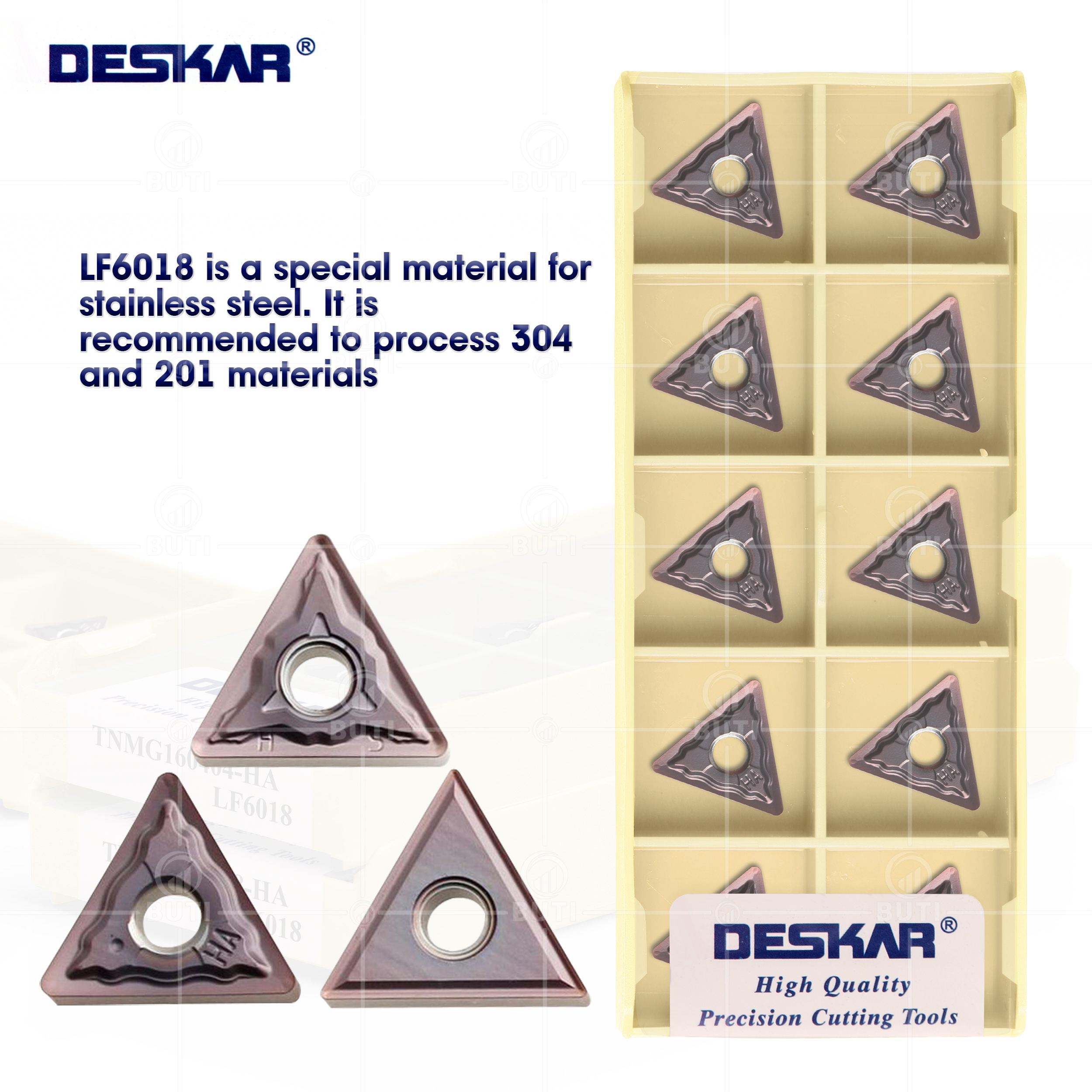 DESKAR 100% Original TNMG160404 TNMG160408 HS MQ JMS HA MA MS LF6018 Numerical Control Lathe Turning Cutter Insert Cutting Tool