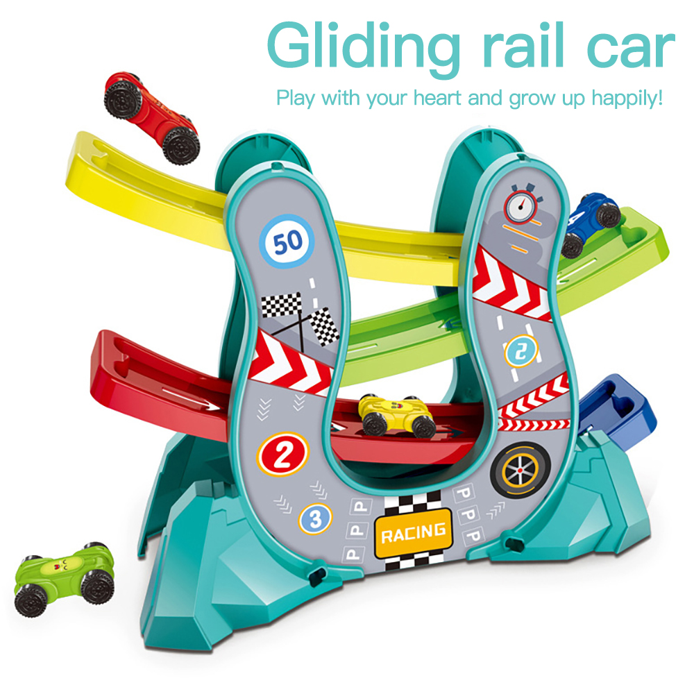 Скользящие автомобили Ramp Racer Cars Race Track Car 4 Levels Zig Zag Ramp Car Racing Toy Vehicles for Toddler Education Learning Gift