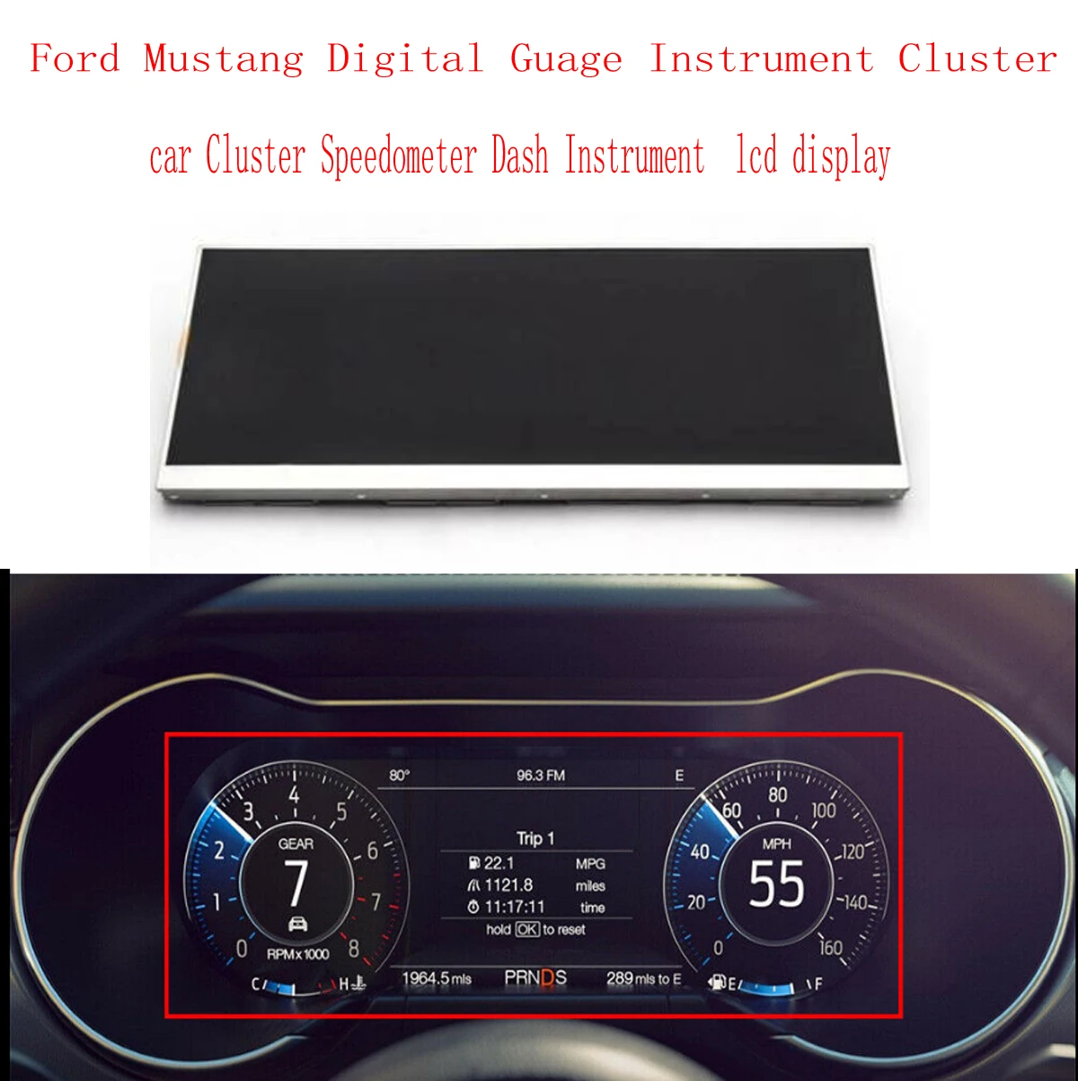 12.4 "Kleuren Lcd-scherm Voor Ford Mustang Digitale Guage Instrumentenpaneel Snelheidsmeter 2015-2022 LS124M5LZ01 LS124M5LZ01A
