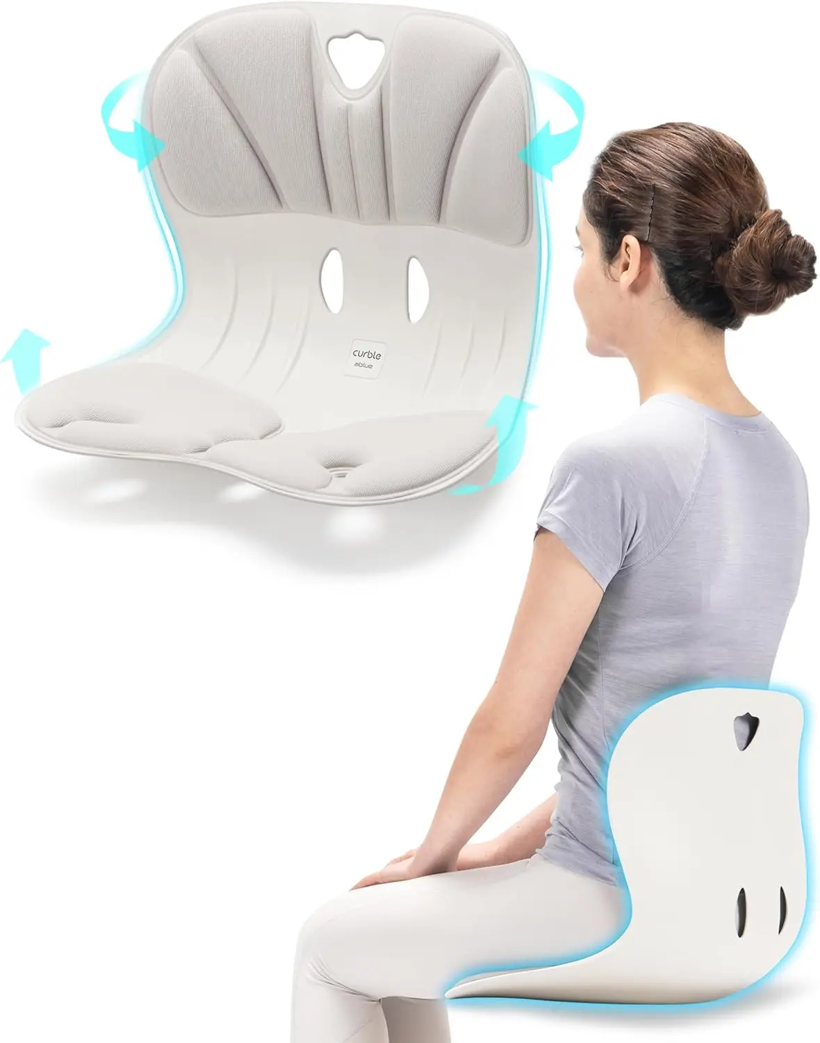 Cuscino di supporto lombare per adulti Piastra per la schiena Cuscino lombare per l'home office con sedia per la correzione della postura seduta integrata