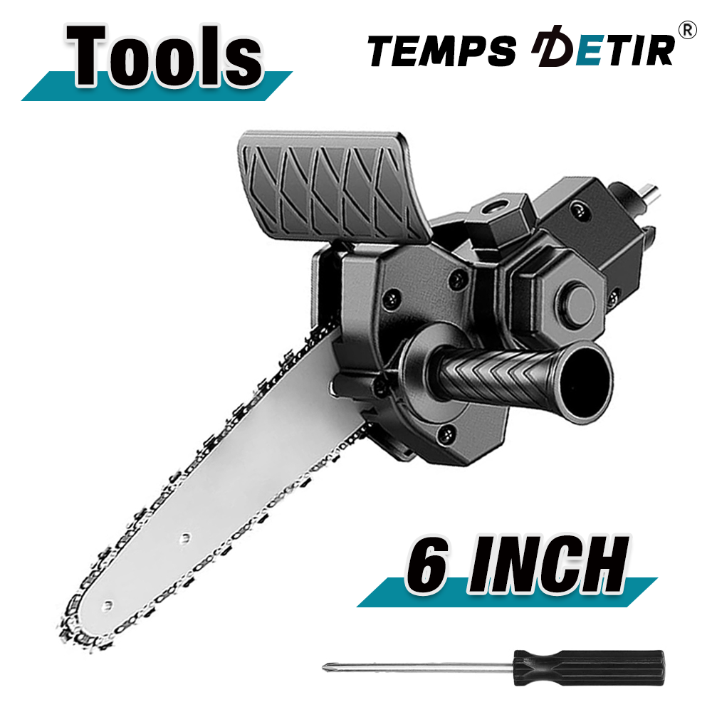 Adaptador de motosierra eléctrica de 6 pulgadas para conversión de taladro eléctrico, mini motosierra portátil para el hogar, herramientas de corte y recorte para carpintería