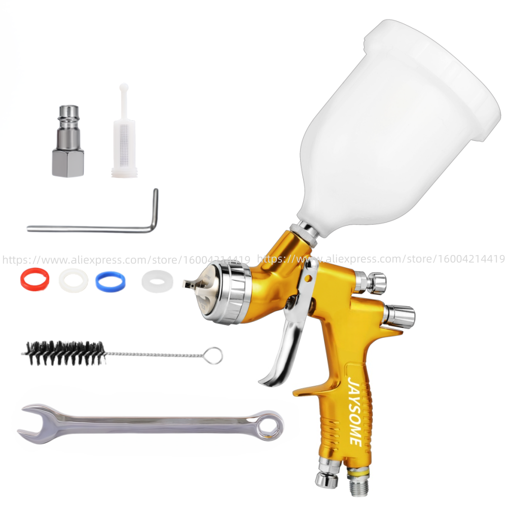 Professional T110 Car Paint Spray Gun 1.3/1.8mm TE20 Paint Gun Stainless Steel Nozzle Needle Air Cap Water Based  Spray Gun