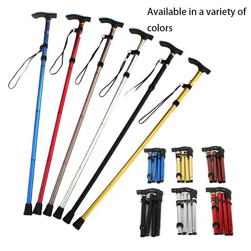 Outdoor Bergsteigen Trekking Klapp Trekking Pole Fünf Teleskop Krücken Reisen Klettern Sport Aluminium Legierung Cane