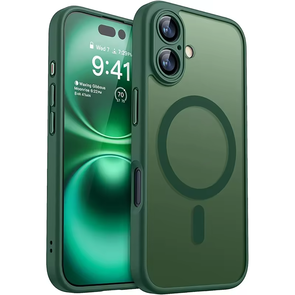 MagSafe対応 高級耐衝撃ケース iPhone 16 15 14 13 Pro Max Plus用 マグネット式ワイヤレス充電対応 マット半透明PCカバー