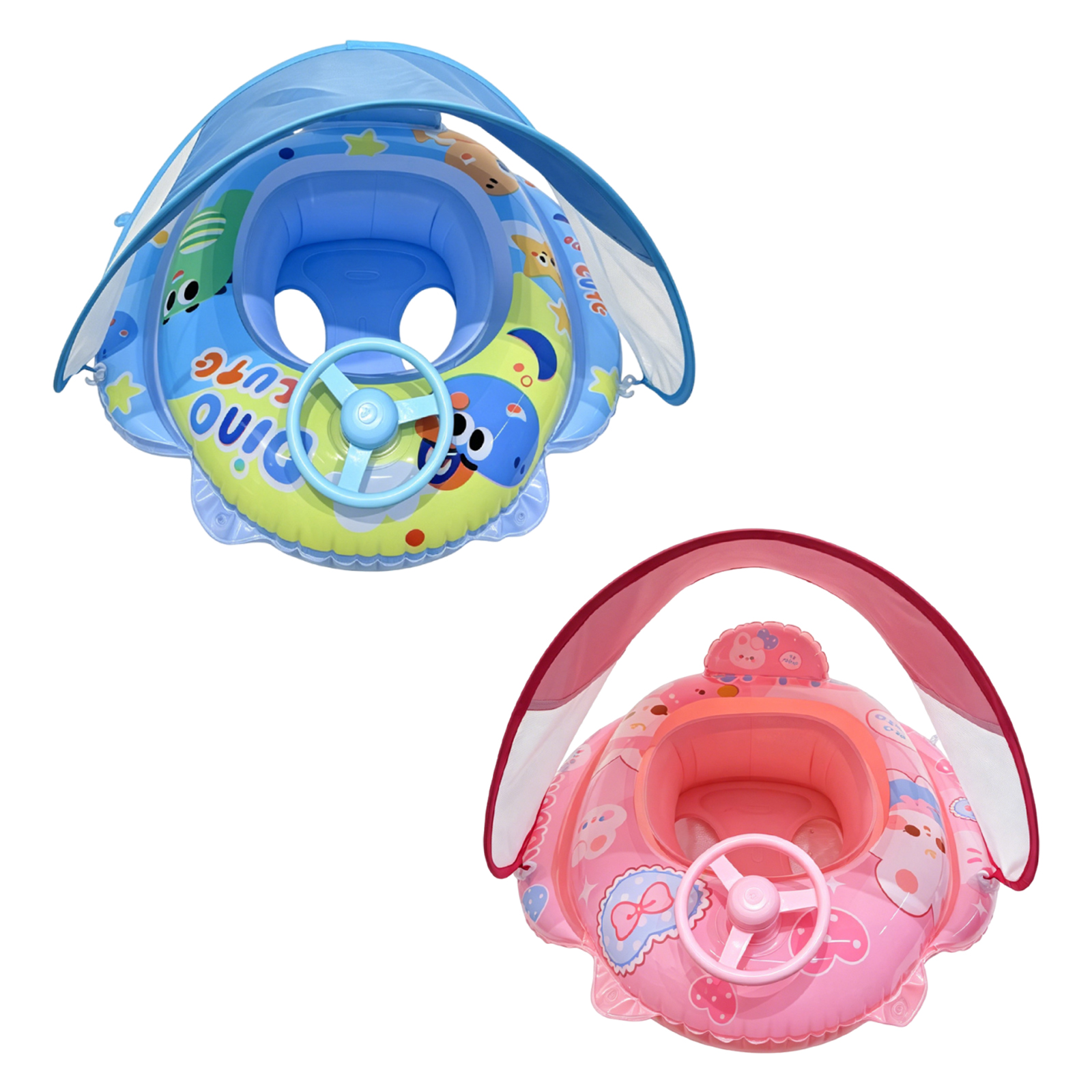 Flotador Inflable de PVC Mejorado para Bebés, a Prueba de Fugas, con Volante, para Entrenamiento de Natación, Esencial para la Playa, para Bebés de 6 a 36 Meses