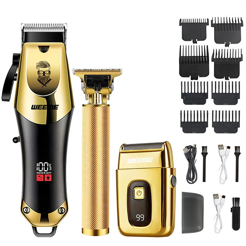Cortadora de pelo eléctrica Vintage T9 para hombre, recortadora de barba/máquina para cortar cabello recargable con Kit de recortador de pelo de nariz, regalo para novio
