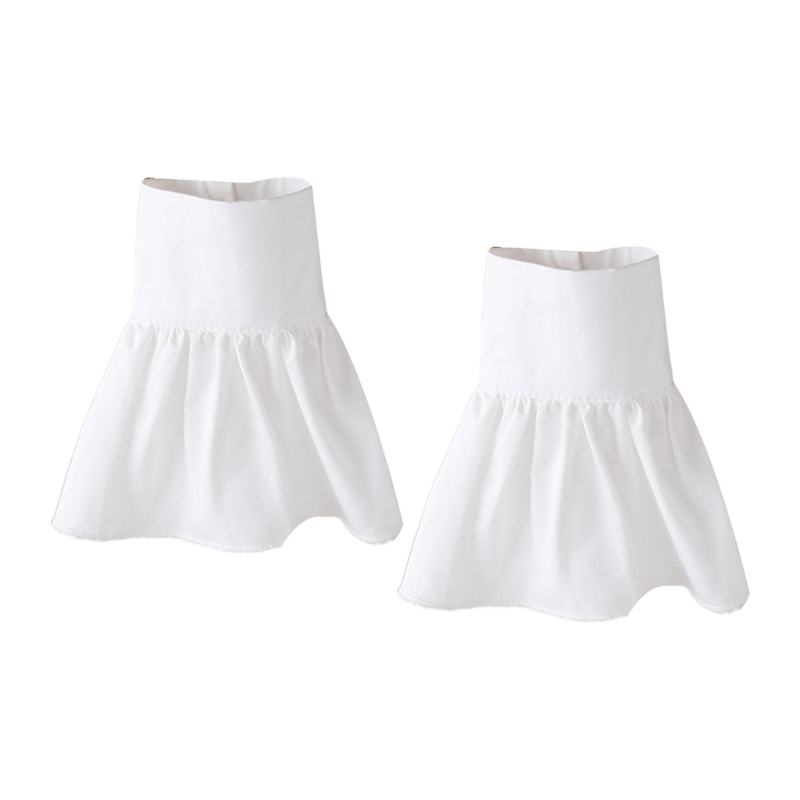 Mangas plissadas decorativas meninas falso plissado punhos para mulheres vestido feminino branco cor casaco camisa punhos acessórios