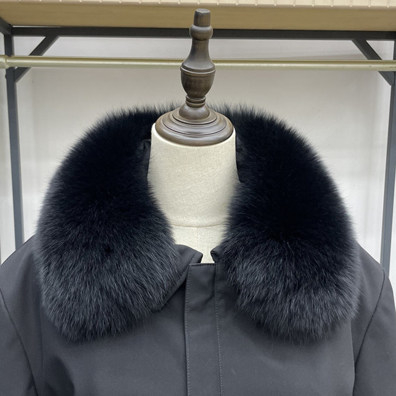 100% echt Fox Pelz Kragen 50cm 60cm Winter Warme Natürliche Pelz Schal Für Männer Schwarz Pelz Hauben Für mantel Jacke Hals Wärmer 5 Farben