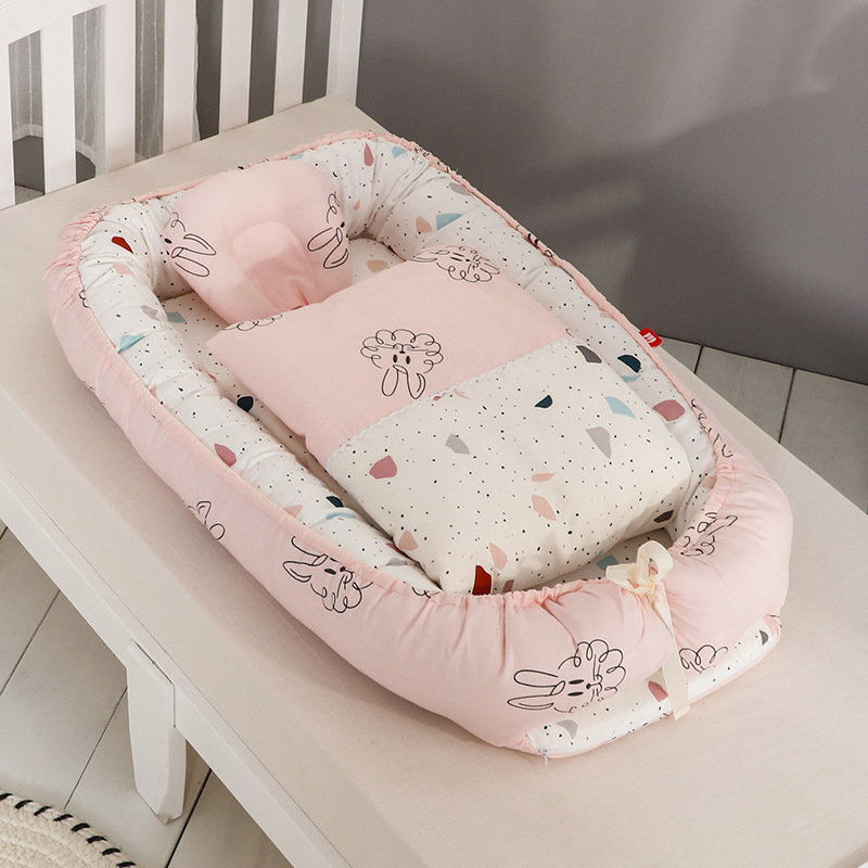 Dobrável cama de bebê móveis anti-pressão proteção portátil removível lavável tridimensional algodão isolamento viagem berço