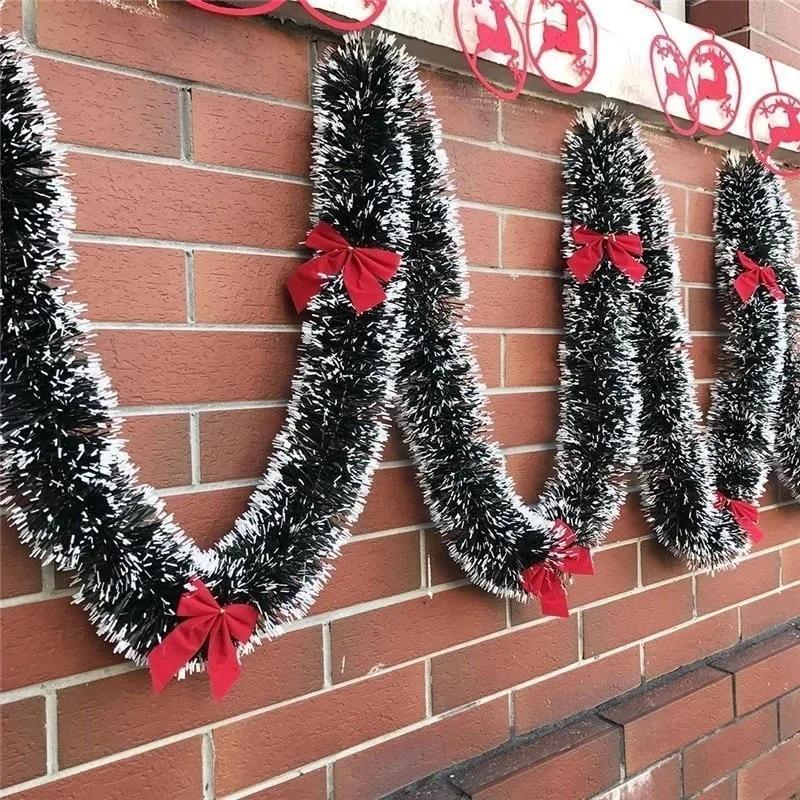 Decoración de Nochebuena de 2M, Tops de barra, guirnalda de cinta, adornos de cocina para árbol de Navidad, accesorios de decoración navideña para fiesta de boda