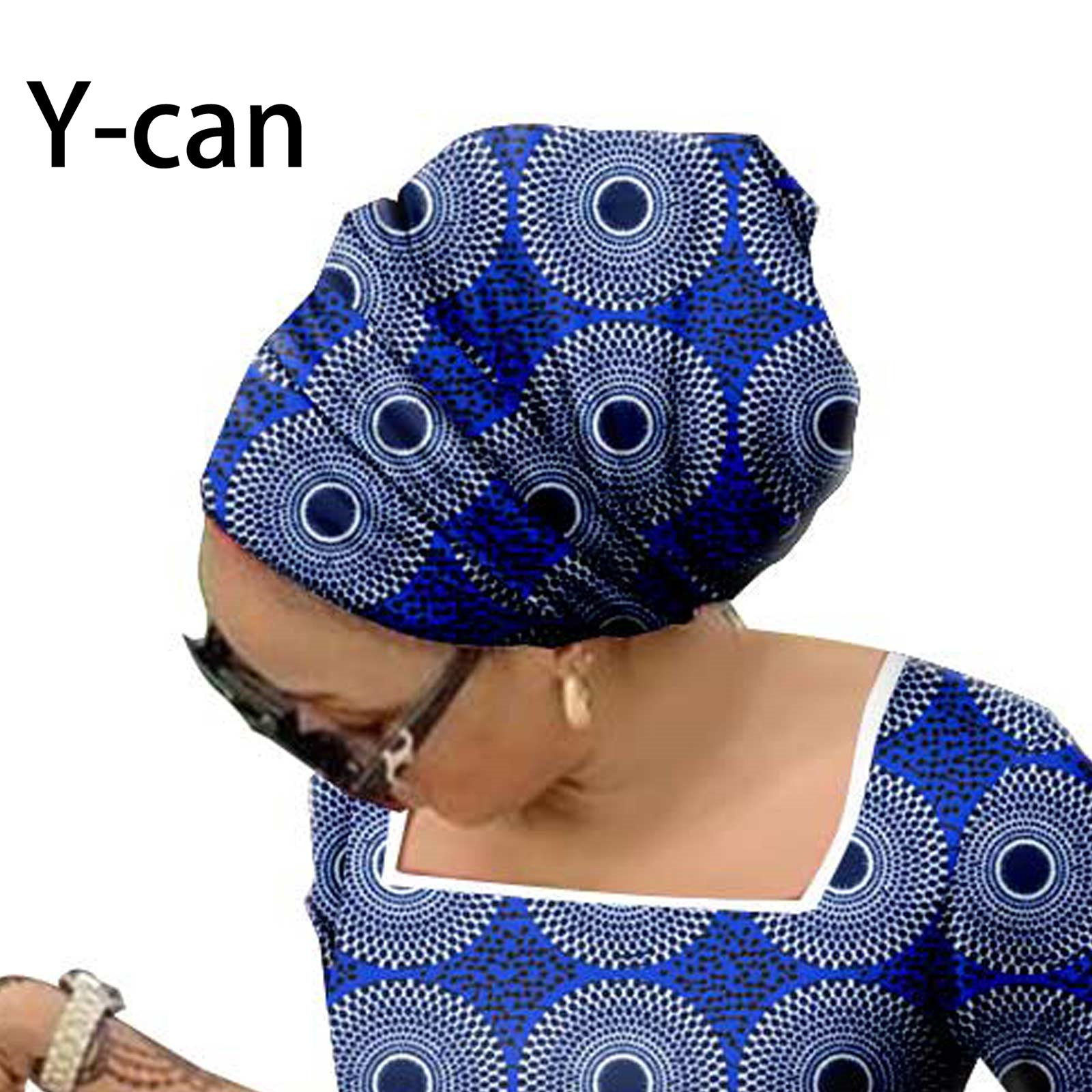 Afrykańska chusta na głowę dla kobiet letnie akcesoria tradycyjny nadruk Dashiki mecz turban Headwrap Bazin Riche Date Shopping przyczynowy