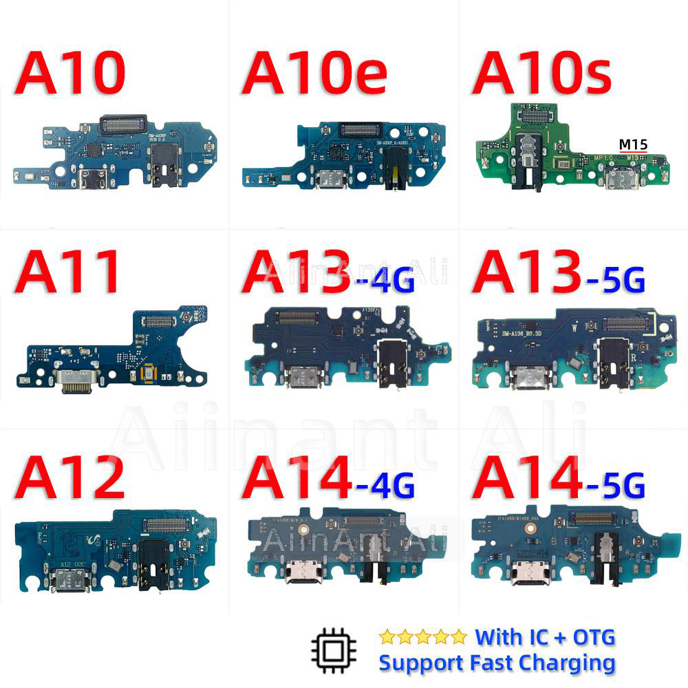 AiinAnt Fast Charging Port Connector Board Dock Charger Flex Cable For Samsung Galaxy A10 A10E A10s A11 A12 A13 A14 4G 5G Part