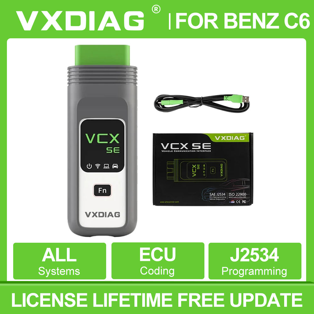Alat Diagnostik Mobil Mercedes Benz VXDIAG VCX VX800 VCX SE untuk Pemrograman Benz J2534 SCN ECU Coding C6 DoIP OBD2 Scanner