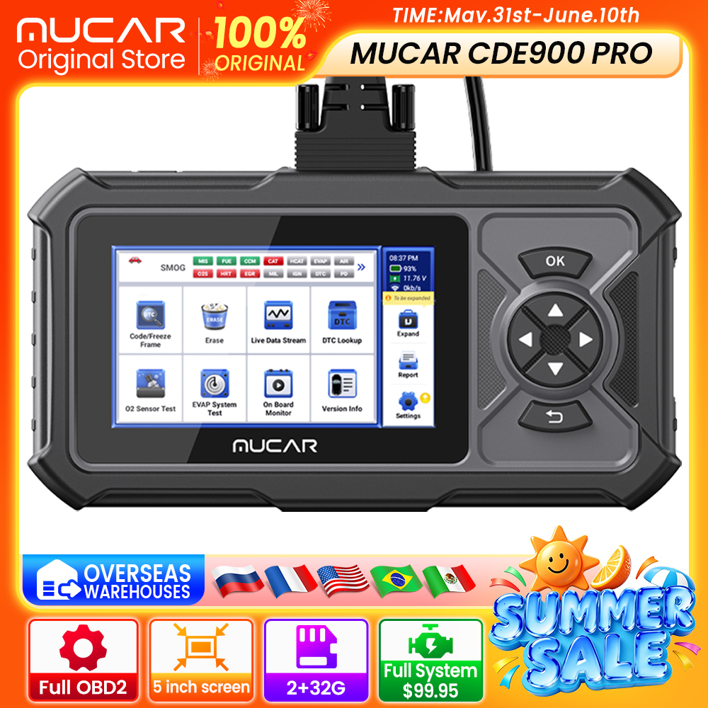Outil de diagnostic automobile OBD2 MUCAR CDE900/CDE900 PRO, scanner de voiture, outil de diagnostic complet du système, lecteur de code de réinitialisation 28 fonctions, outil de scan 2+32G, mise à jour WIFI