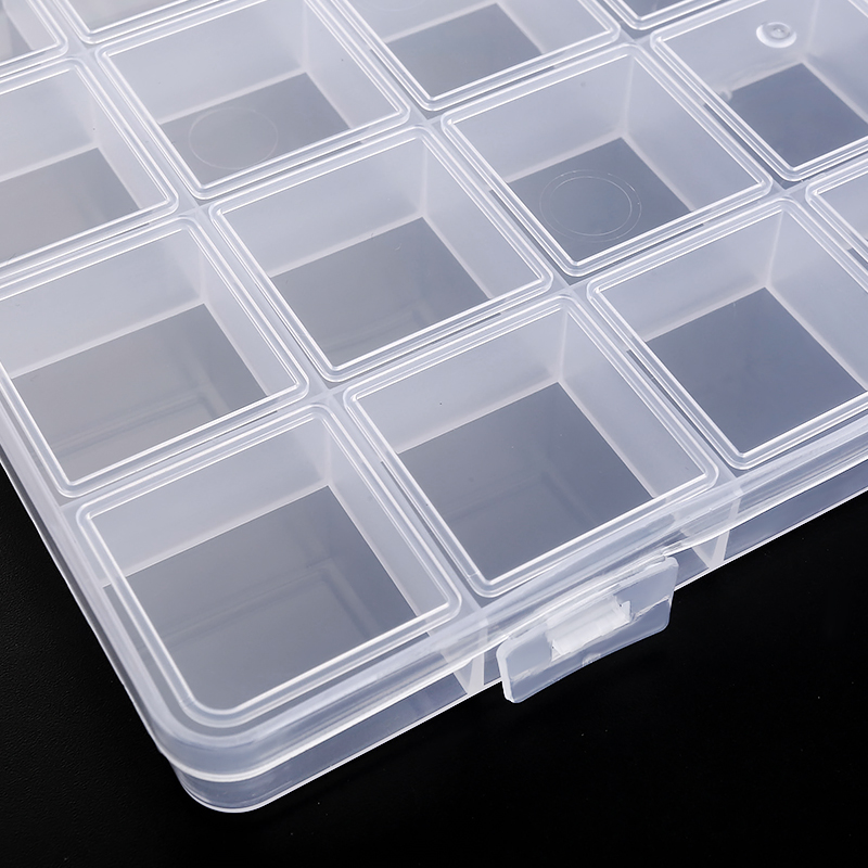 Contenitore portaoggetti trasparente Portagioie Scatola portaoggetti in plastica trasparente Vetrina portaoggetti vuota per orecchini per perline