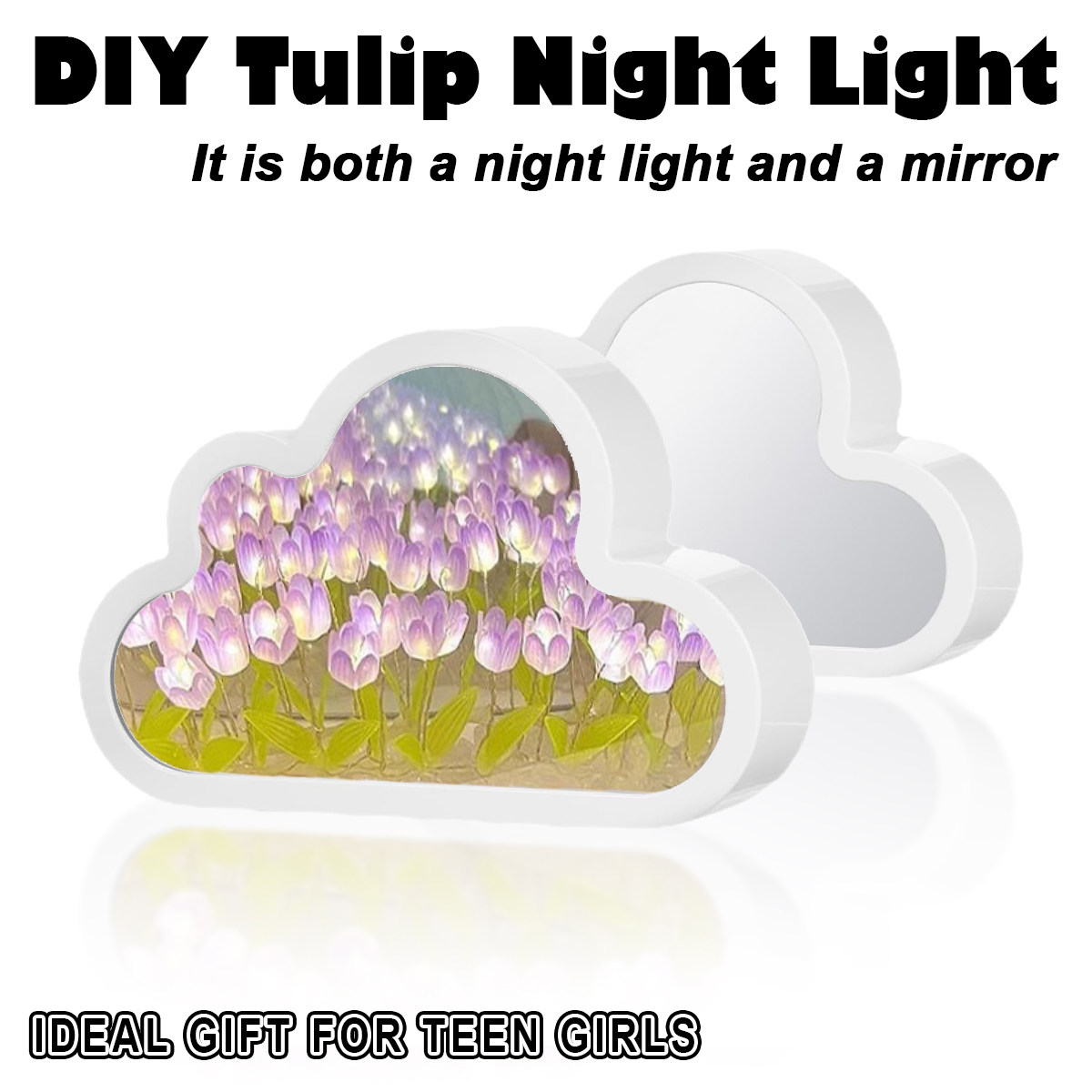 チューリップの花の形をしたLEDナイトライト,20個のLED,21個のLED,カラフルな雲の形,USBバッテリー駆動,クリスマスパーティーの装飾,DIY,家庭用