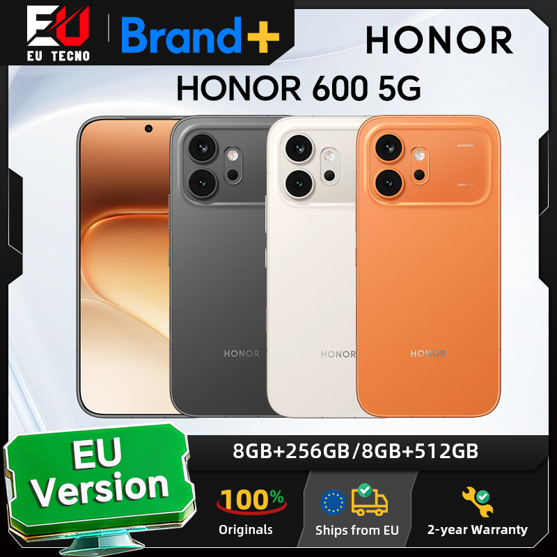 HONOR 600 5G, EU-Version, 5G-Smartphone, 200-MP-Kamera für gestochen scharfe Nachtaufnahmen, optischer Bildstabilisator (OIS), 6400-mAh-Akku, Snapdragon 7 Gen 4, Schutzklassen IP68, IP69 und IP69K, Dual-SIM