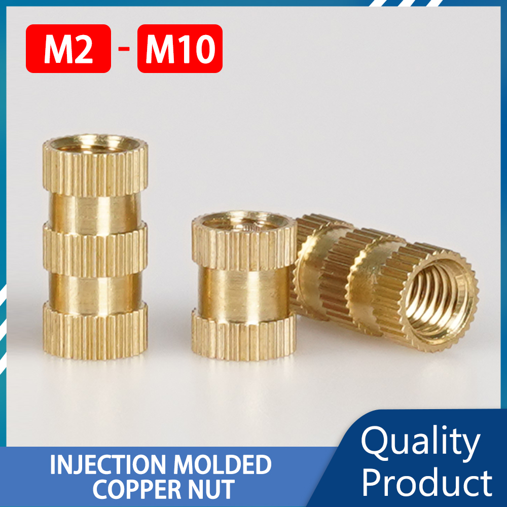 M2 M2.5 M3 M4 M5 M6 M8 M10 Heat Brass Insert Nut Knurled Insertnut Hot Melt Molding Injection Embed Threaded Inserts 3d Printer