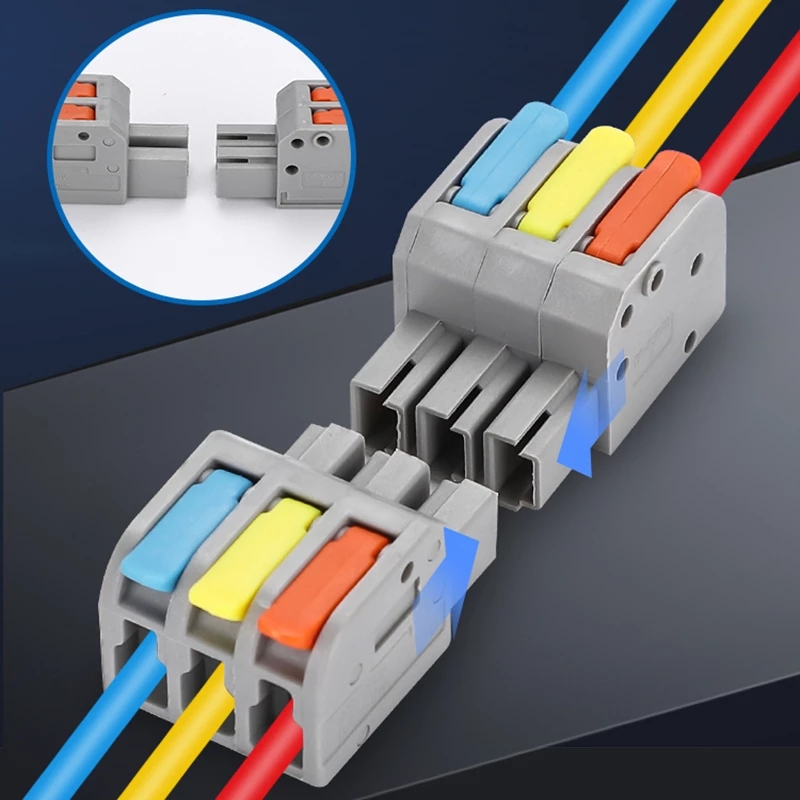 10PCS Docking Mini Schnell Draht Stecker Universal Kompakte Elektrische Verdrahtung Anschlüsse Push-in Butt Leiter Terminal Block