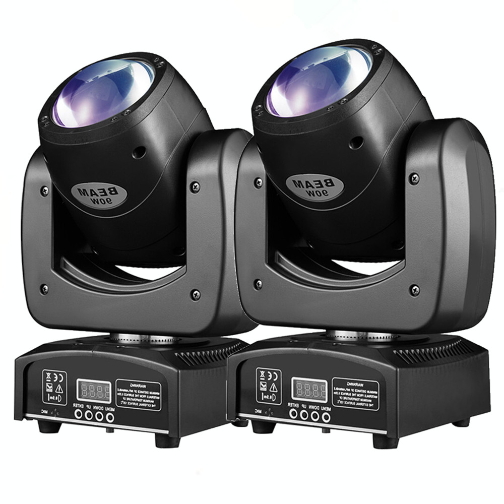 2 Stück 90 W LED-Beam-Moving-Head-Licht RGBW 4-in-1-Helligkeit am besten mit DMX, unterstützt klangaktiviert und automatischem Modus für Disco-Bars