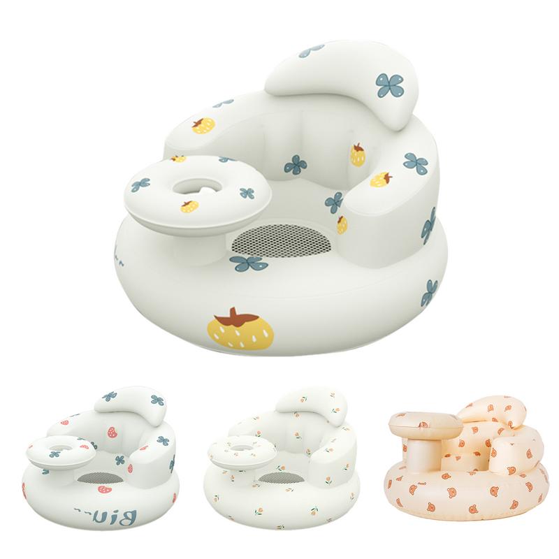 PVC Inflatable Child Support Seat chair Sofa Portable Lounger Foldable Baby Feeding Chair Bathroom Bathing Stool Toddler Seater