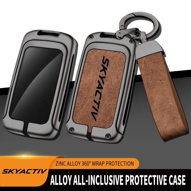 Custodia chiave per auto in lega di zinco Skyactiv per Mazda 3 2 6 CX3 CX5 CX30 CX8 CX9 MX5 Protezione telecomando per MAZDA SKYACTIV Copertura chiave