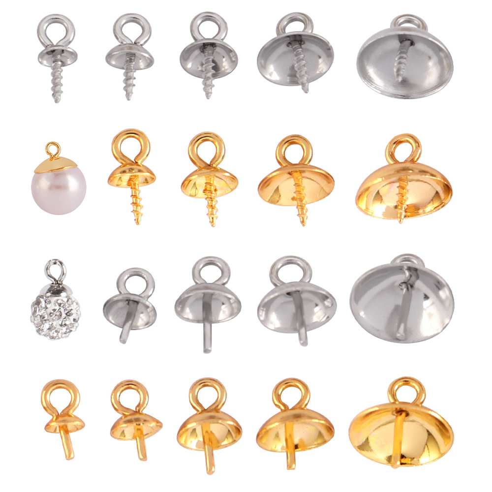 30 sztuk koraliki ze stali nierdzewnej czapki zatrzaski haki Top wiercone koraliki zaślepki DIY Charms złącza komponenty do biżuterii akcesoria