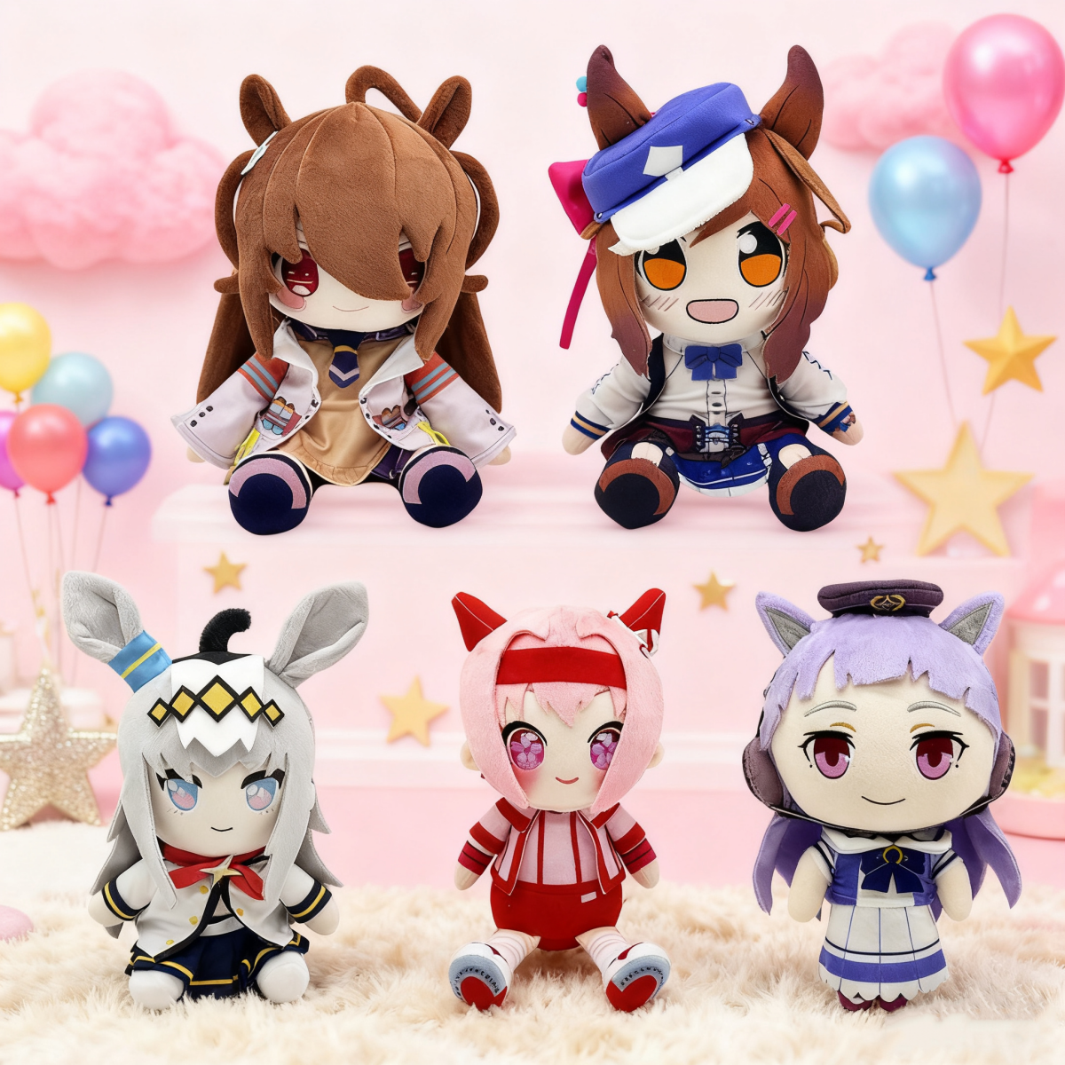 Jouet en peluche Kawaii Uma musume, personnage de dessin animé joli Derby, marchandise, douche de riz, casquette Oguri, jouets Maruzensky, cadeau d'anniversaire et de noël