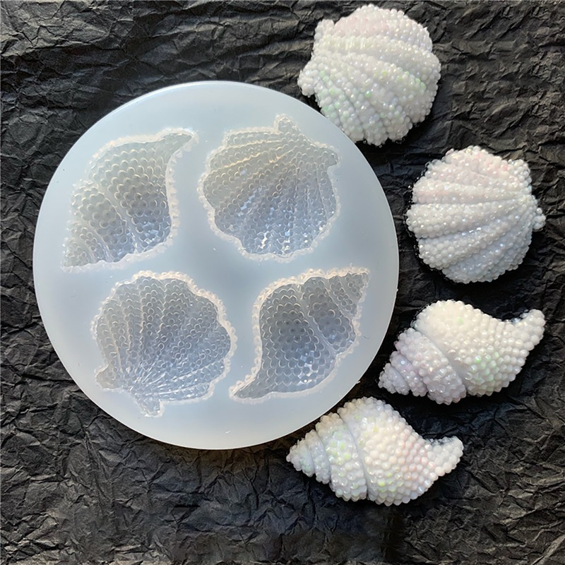 Molde de resina concha 3d simulação concha estrela do mar diy fondant chocolate bolo decoração artesanato ferramentas de cozimento